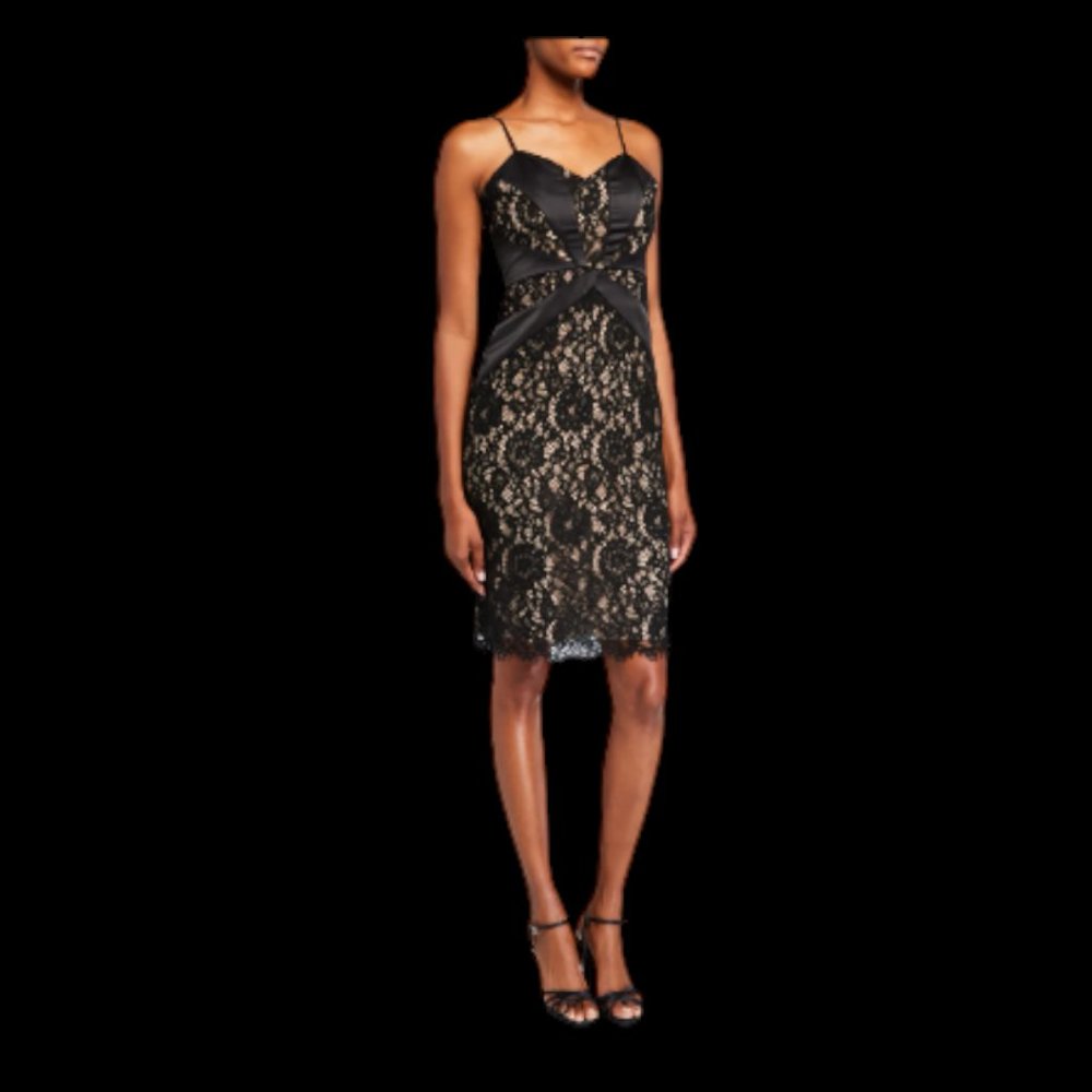 Parker Black Mia Sweetheart Lace Combo Dress - Picture 2 of 10